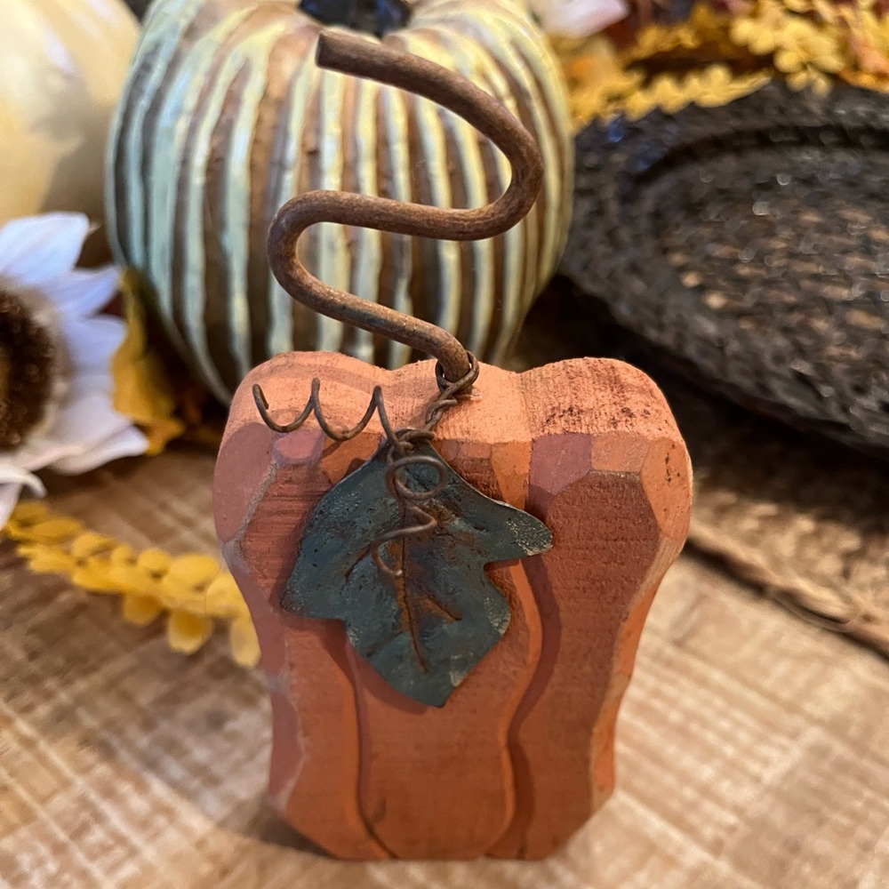 Rustic Wooden Pumpkin Decor, Set of 3 - Picture 4 of 6